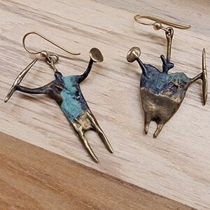 Bill Worrell Bronze Shaman Earrings